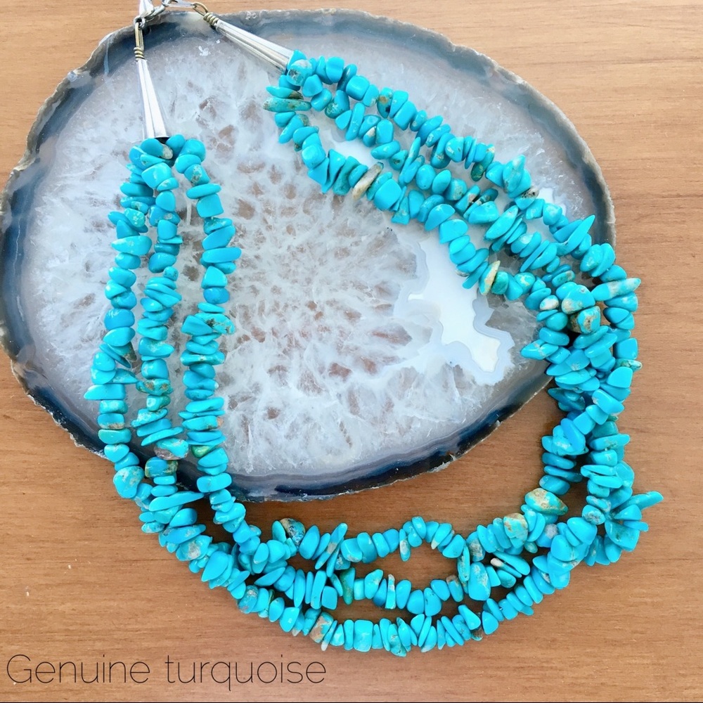 Vintage Native American Turquoise-3 strand choker